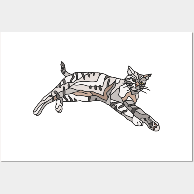 White Tabby Cat looking Angry Wall Art by Archit.Haus